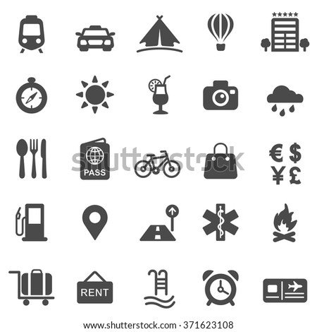 Travel black icons set.Vector