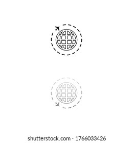 Travel. Black symbol on white background. Simple illustration. Flat Vector Icon. Mirror Reflection Shadow. Can be used in logo, web, mobile and UI UX project