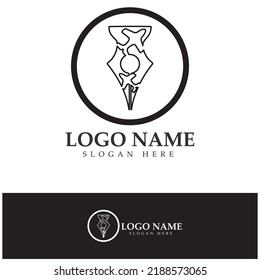 travel blog logo of airplane pen and book illustration design vector icon template