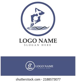 travel blog logo of airplane pen and book illustration design vector icon template
