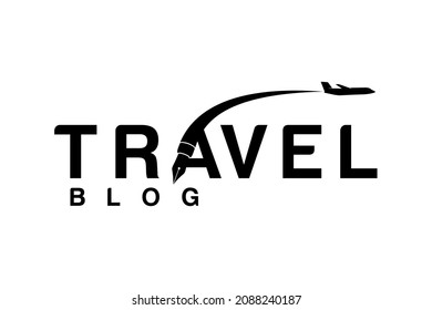 Travel Blog Logo using Pen and Plane as negative space