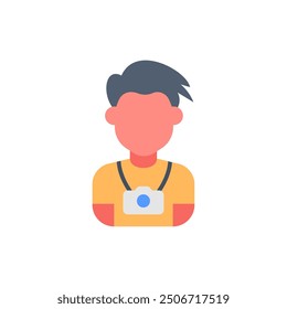 Travel Blogger Flat Icons, Vector illustration