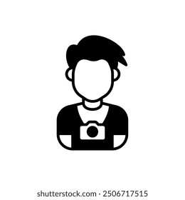 Travel Blogger Glyph Icon, Vector illustration