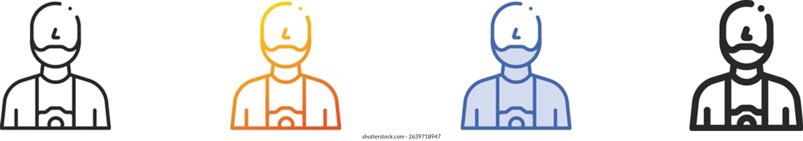 travel blogger icon.Thin Linear, Gradient, Blue Stroke and bold Style Design Isolated On White Background