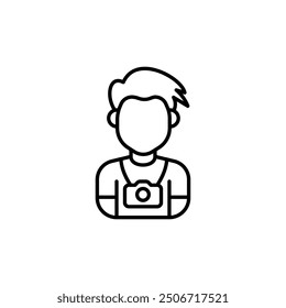 Travel Blogger Outline Icon, Vector illustration