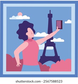 Travel and blogging icon vector woman photo