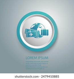 Travel blue icon. passport travel baggage travel airplane icon or logo isolated sign symbol vector illustration 