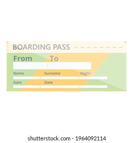 Travel boarding pass icon. Cartoon of Travel boarding pass vector icon for web design isolated on white background