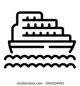 Travel boat icon. Outline Travel boat vector icon for web design isolated on white background