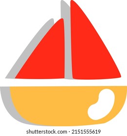 Travel boat, illustration, vector on a white background.