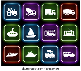 Travel boats and transportation on Glow Round Buttons