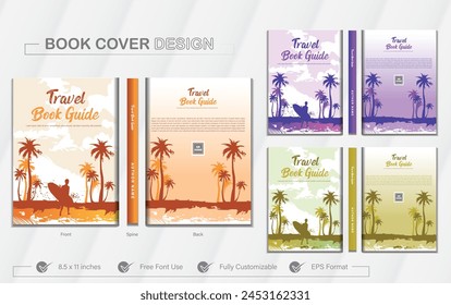 Travel Book Cover Design and poster flyer pamphlet brochure cover design layout space for photo background, vector illustration template in A4 size.