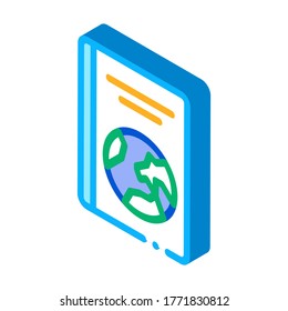 Reisebuchsymbol Vektor. Isometrisches Reisebuchzeichen. farbige einzelne Symbolillustration