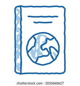 Travel Book sketch icon vector. Hand drawn blue doodle line art Travel Book sign. isolated symbol illustration