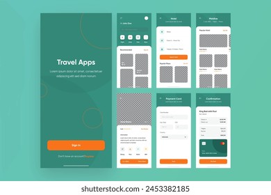 Reisebuchung App Kollektion Vektorgrafik Design in eps 10