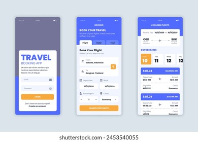 Travel booking app collection vector design in eps 10