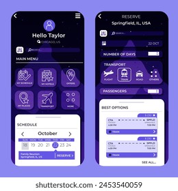 Travel booking app collection vector design in eps 10