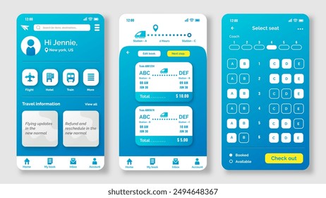Travel booking app concept vector design in eps 10