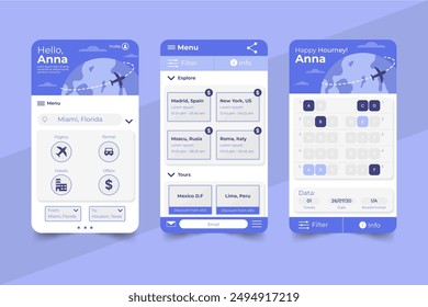Reisebuchung App Concept Vektorgrafik Design in eps 10
