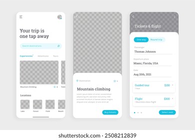 App für Reisebuchungen - Vektorgrafik 
Entwurf in Folge 10