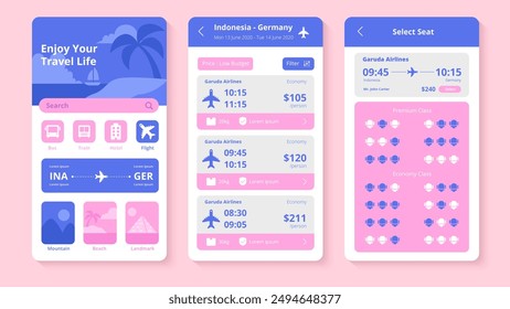 Reisebuchung App Vorlage Vektorgrafik Design in eps 10