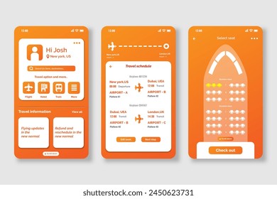 Diseño de Vector App de reserva de viaje en eps 10