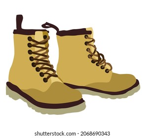 Travel boots. Vector isolated illustration.