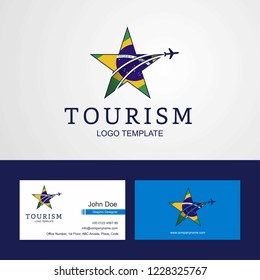 Travel Brazil flag Creative Star Logo and Business card design