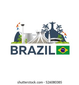 Travel To Brazil, Skyline. Vector Illustration