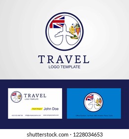 Travel British antarctic Territory Creative Circle flag Logo and Business card design