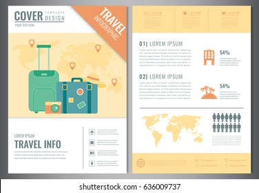Travel brochure design template. Travel and Tourism concept. Vector illustration