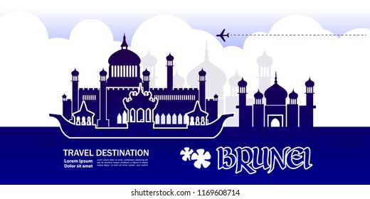 Travel To Brunei Grand Vector.