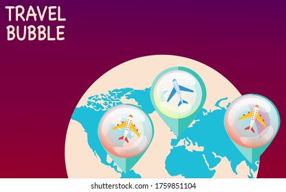 Travel bubble concept. new tourism trend. vector illustration. 