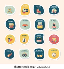 Travel bubble speech banner design flat background set, eps10, dummy text