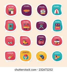 Travel bubble speech banner design flat background set, eps10, dummy text