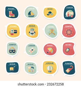 Travel bubble speech banner design flat background set, eps10, dummy text