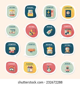 Travel bubble speech banner design flat background set, eps10, dummy text