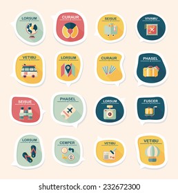 Travel bubble speech banner design flat background set, eps10, dummy text