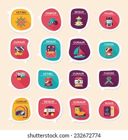Travel bubble speech banner design flat background set, eps10, dummy text