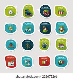 Travel bubble speech banner design flat background set, eps10, dummy text