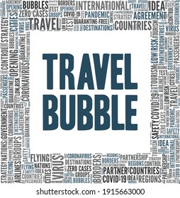 Travel Bubble vector illustration word cloud isolated on a white background.