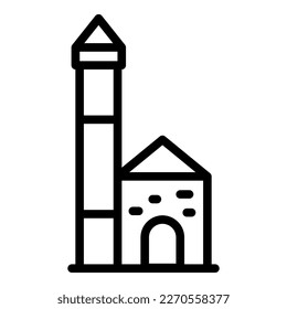 Travel building icon outline vector. Flag tour. Coast europe