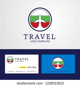 Travel Bulgaria Creative Circle flag Logo and Business card design