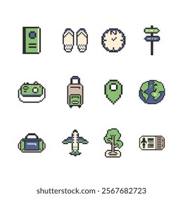 travel bundle set pixel art
