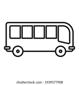 Travel bus icon. Outline travel bus vector icon for web design isolated on white background