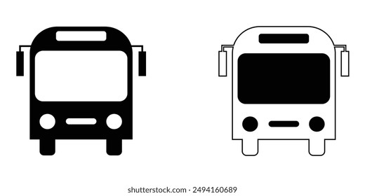 Travel bus icons, tour transport or public transportation service, vector emblems. Tourism or passenger travel trip bus icon vector design eps 10