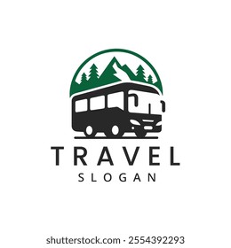 Travel Bus Logo Template isolated on white Background. tour and travel logo illustration