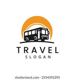 Travel Bus Logo Template isolated on white Background. tour and travel logo illustration