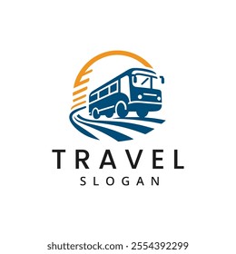 Travel Bus Logo Template isolated on white Background. tour and travel logo illustration