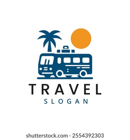 Travel Bus Logo Template isolated on white Background. tour and travel logo illustration